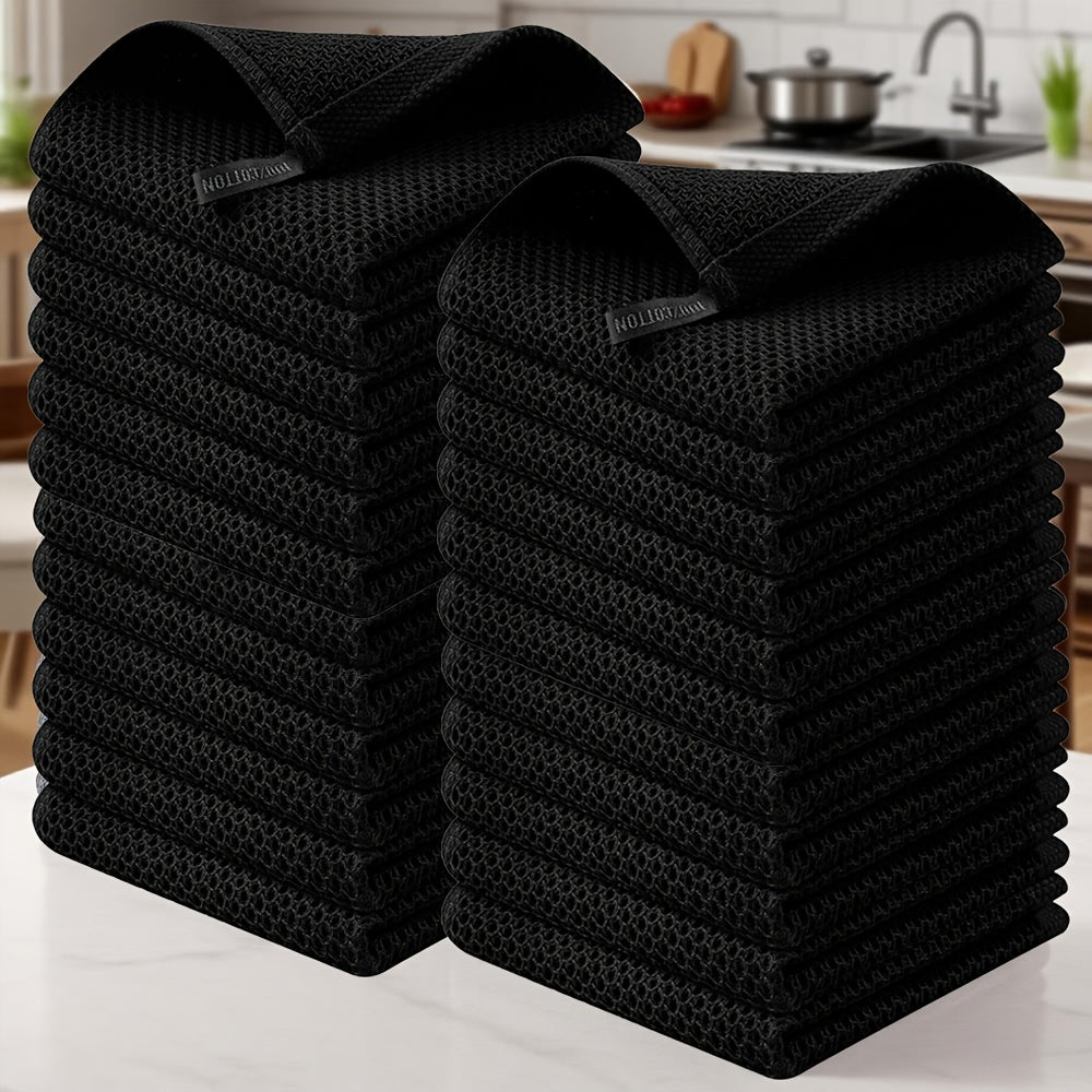 23\u002F24pcs 100% Cotton Waffle Weave Kitchen Dish Cloths, Ultra Soft Absorbent Quick Drying Dish Towels, 12 X 12 Inches, Great for Cooking, Cleaning And Wiping Hands, Halloween and Christmas Gifts
