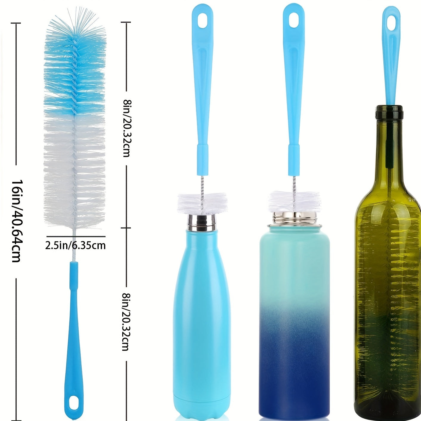One Extra-Long Cleaning Brush, Designed for Cleaning Narrow-Neck Beer Bottles, Wine Bottles