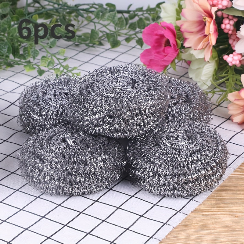 6pcs Scourer - Steel Wool for Cleaning Dishes Pans Pots Ovens Grills Stainless Steel Scrubber for Kitchen Sinks Cleaning Steel Wool Pads Metal