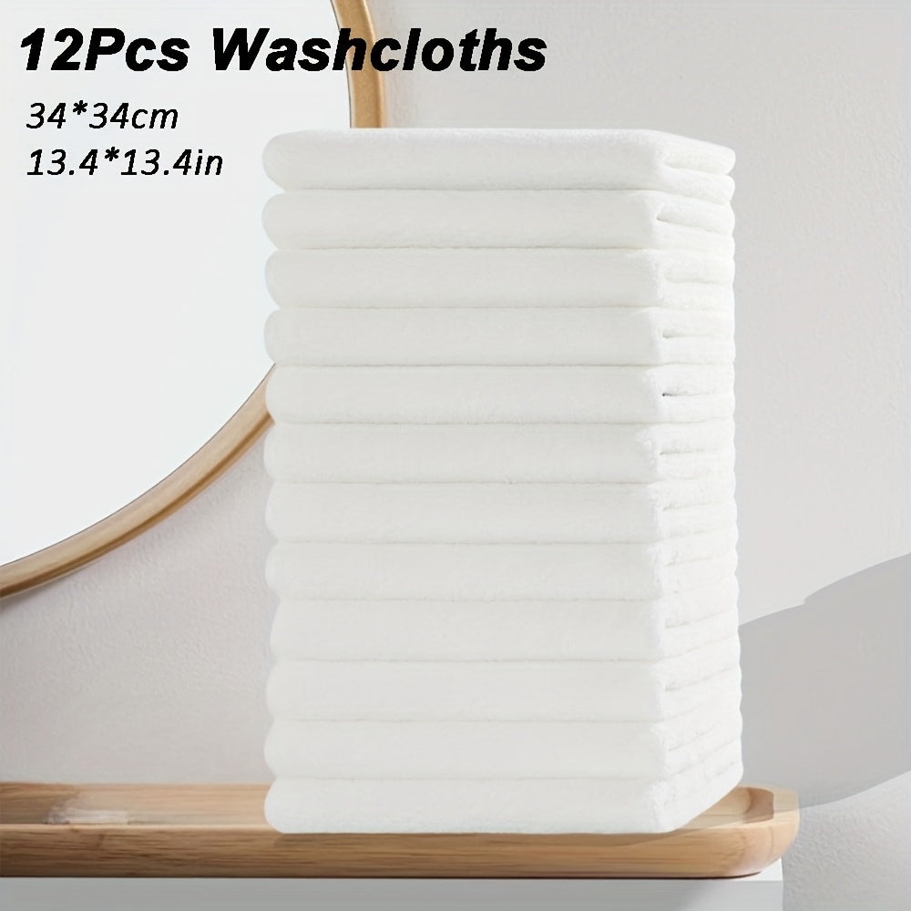 12pcs Microfiber Washcloths 13.4x13.4 Inch - High Absorbency, Soft & Durable Multi-Purpose Cleaning Cloths for Kitchen, Bathroom, Hands & Dishes - Multi-Color Options, Plush Texture, High Absorbency Fabric