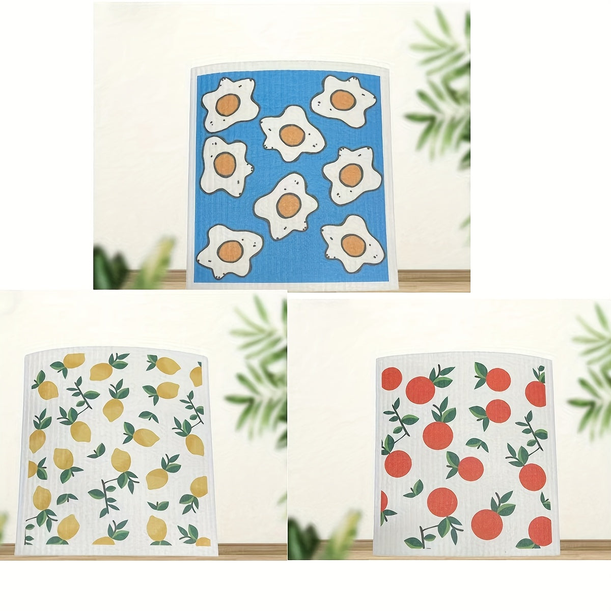 3\u002F6pcs Swedish Kitchen Dish Cloths Kitchen Towels Reusable Sponge Cleaning Cloths Wipes Absorbent Dish Cloth Quick Drying Washable Decorative Tea Towels No Odor Bar Hand Towel