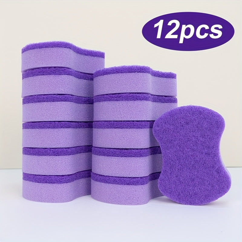 6\u002F12\u002F24pcs Kitchen Sponges, Scouring Pads, Dish Cloths, Double-Layer Design for Superior Absorbency, Efficient Stain Removal, Ideal for Washing Dishes, Cleaning Stovetops, Bathrooms, Lint-Free, Perfect for Kitchenware Cleaning, Daily