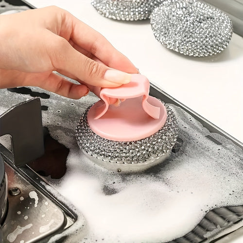 10pcs Stainless Steel Sponges, Scrubbing Scouring Pad, Steel Wool Scrubber for Kitchens, Bathroom and More(Random Color)