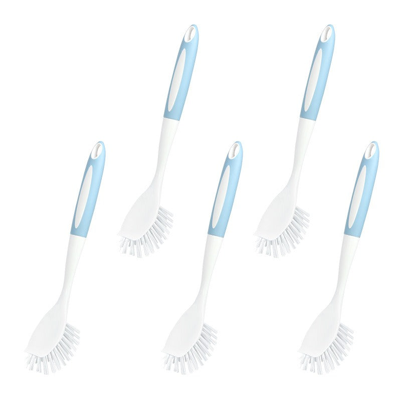 Long-handled kitchen pot and dish brushes are multi-supported