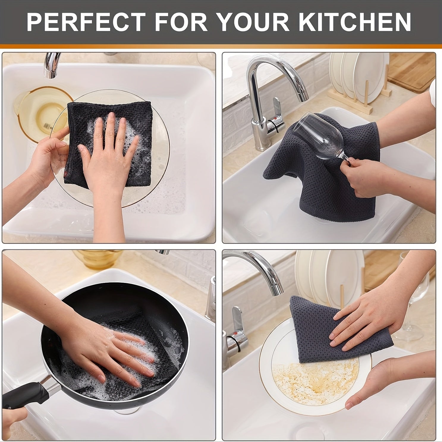 23\u002F24pcs 100% Cotton Waffle Weave Kitchen Dish Cloths, Ultra Soft Absorbent Quick Drying Dish Towels, 12 X 12 Inches, Great for Cooking, Cleaning And Wiping Hands, Halloween and Christmas Gifts