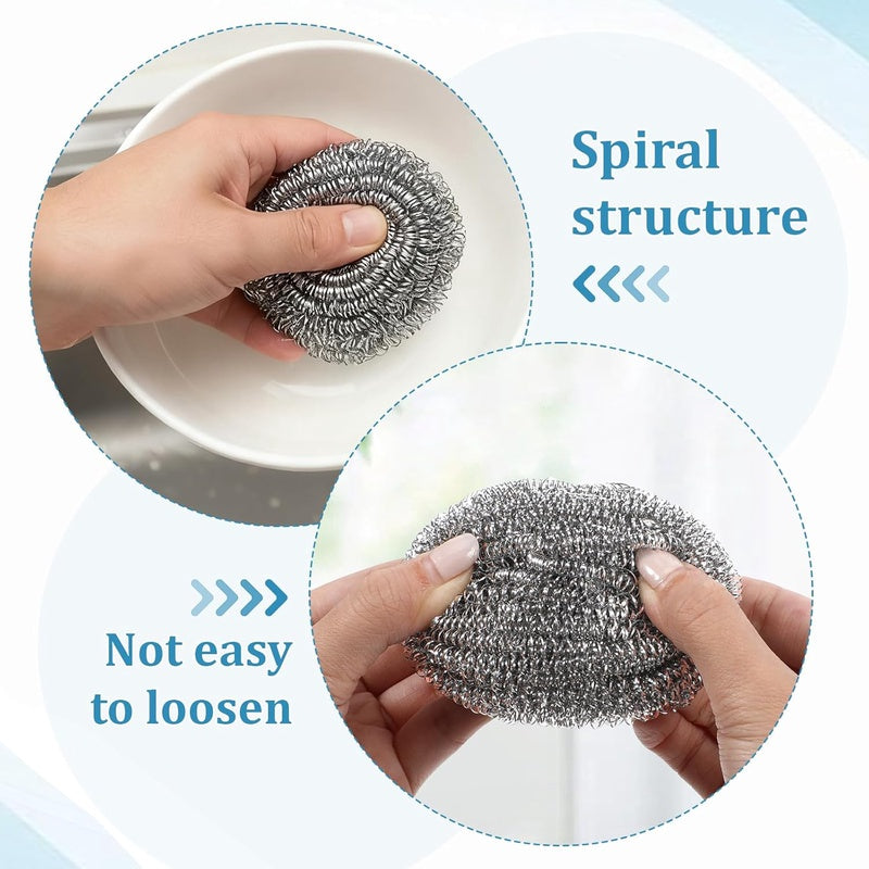 SHENLIU 100 Pieces Steel Wool Scrubber, 15 Gram Metal Scourers Stainless Steel Scrubber Bulk for Cleaning Kitchen Bathroom Household and More