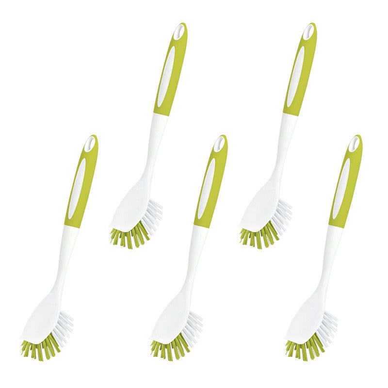 Long-handled kitchen pot and dish brushes are multi-supported