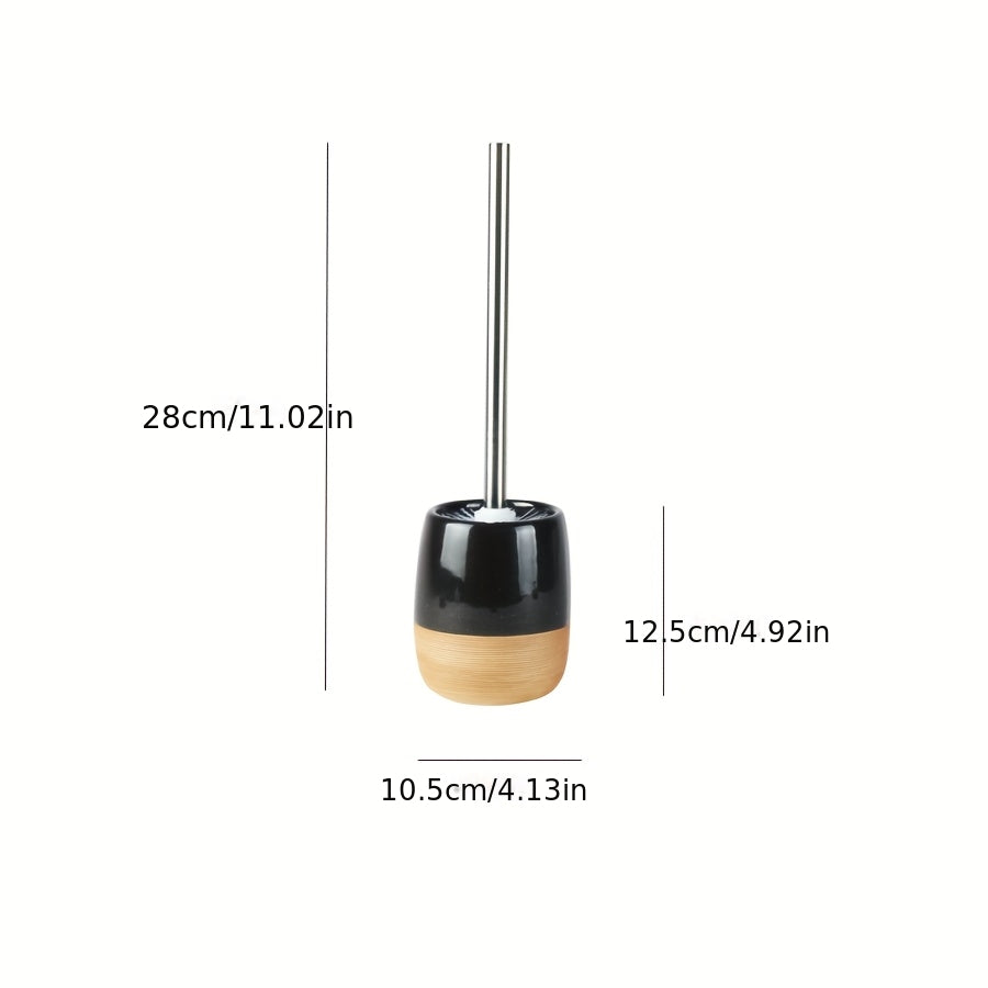 Scandinavian Style Toilet Brush Set with Base, Minimalist Line Design in Three Colors
