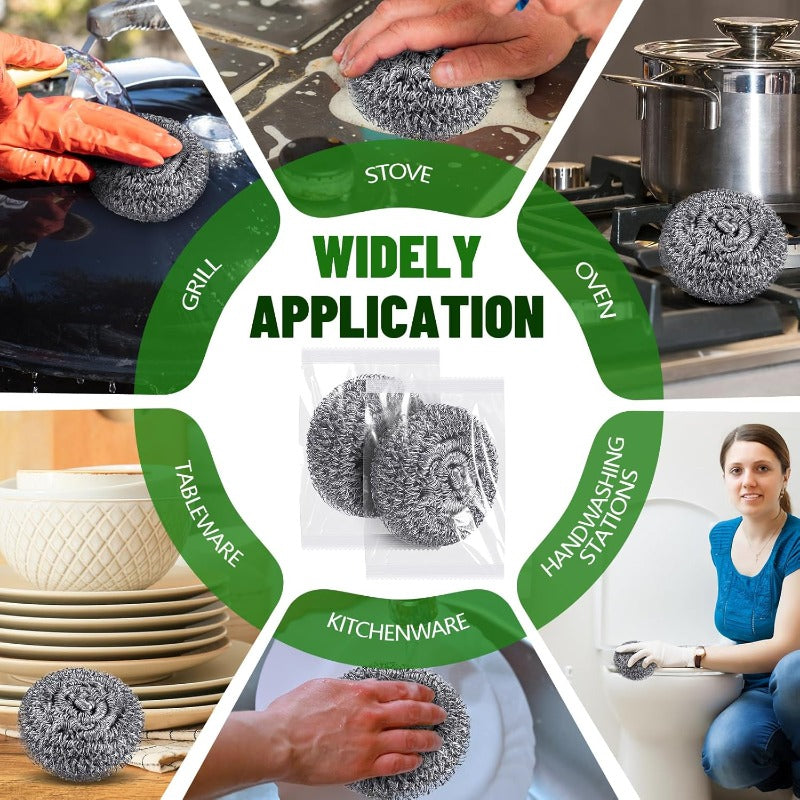 150pcs Stainless Steel Scourers Steel Wool Scrubbers Separately Packaged 0.53 oz Metal Scourers Sponges Wire Scouring Pad for Stoves Pots Pans Oven Cooker Hoods for Kitchen Bathrooms, Kitchen Cleaning, Pan Cleaning, Durable Scourer, Heavyduty