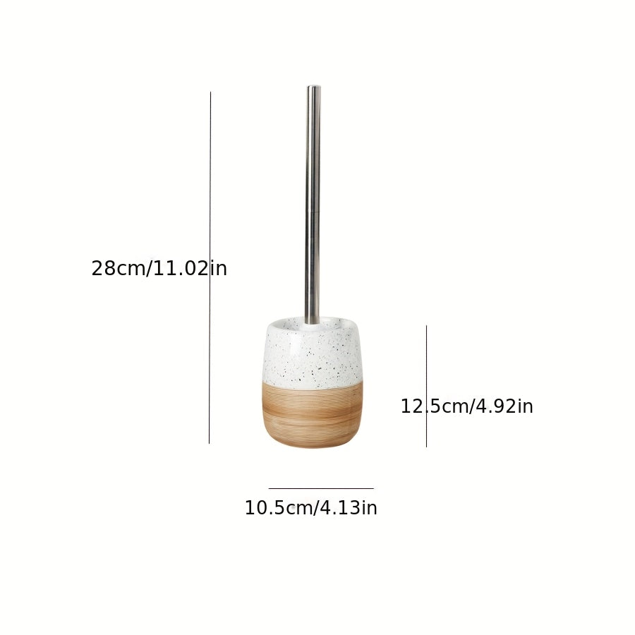 Scandinavian Style Toilet Brush Set with Base, Minimalist Line Design in Three Colors