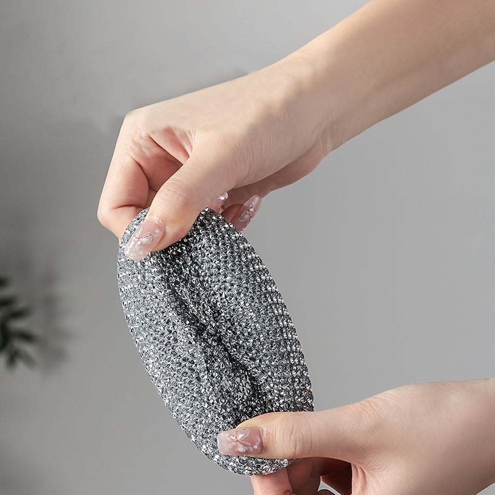 10pcs Stainless Steel Sponges, Scrubbing Scouring Pad, Steel Wool Scrubber for Kitchens, Bathroom and More(Random Color)