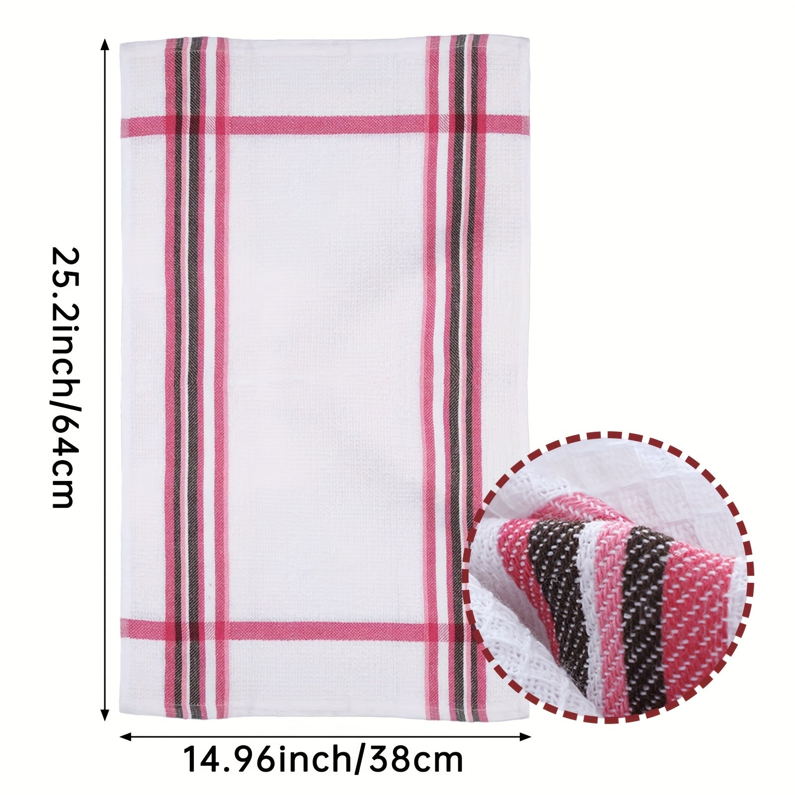 Soft High Absorbency 6\u002F12pcs Soft High Absorbency Waffle Tea Towel Set | Large Size Multi-Color Striped Pattern | Kitchen Dish Cloth Christmas Decoration