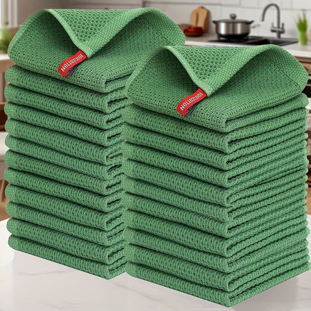 23\u002F24pcs 100% Cotton Waffle Weave Kitchen Dish Cloths, Ultra Soft Absorbent Quick Drying Dish Towels, 12 X 12 Inches, Great for Cooking, Cleaning And Wiping Hands, Halloween and Christmas Gifts