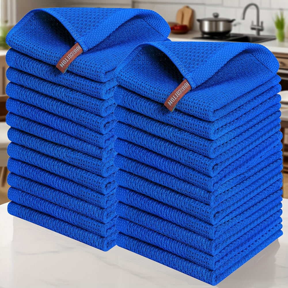 23\u002F24pcs 100% Cotton Waffle Weave Kitchen Dish Cloths, Ultra Soft Absorbent Quick Drying Dish Towels, 12 X 12 Inches, Great for Cooking, Cleaning And Wiping Hands, Halloween and Christmas Gifts