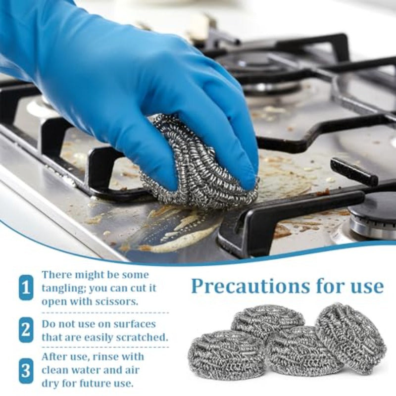 100pcs Stainless Steel Scrubber Bulk 0.53 oz Metal Scourers Scourers Steel Wool Scrubbers for Cleaning Kitchen Bathroom Household and More