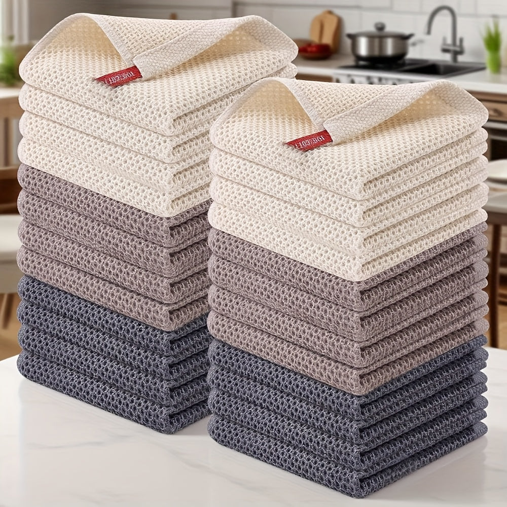23\u002F24pcs 100% Cotton Waffle Weave Kitchen Dish Cloths, Ultra Soft Absorbent Quick Drying Dish Towels, 12 X 12 Inches, Great for Cooking, Cleaning And Wiping Hands, Halloween and Christmas Gifts