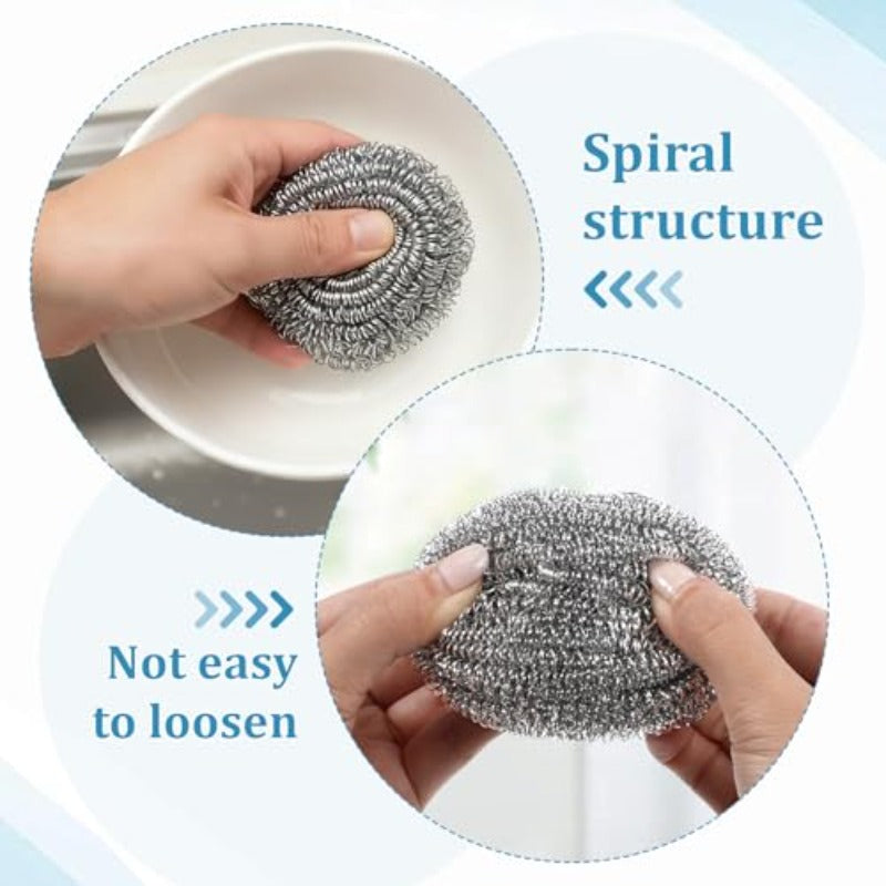 100pcs Stainless Steel Scrubber Bulk 0.53 oz Metal Scourers Scourers Steel Wool Scrubbers for Cleaning Kitchen Bathroom Household and More