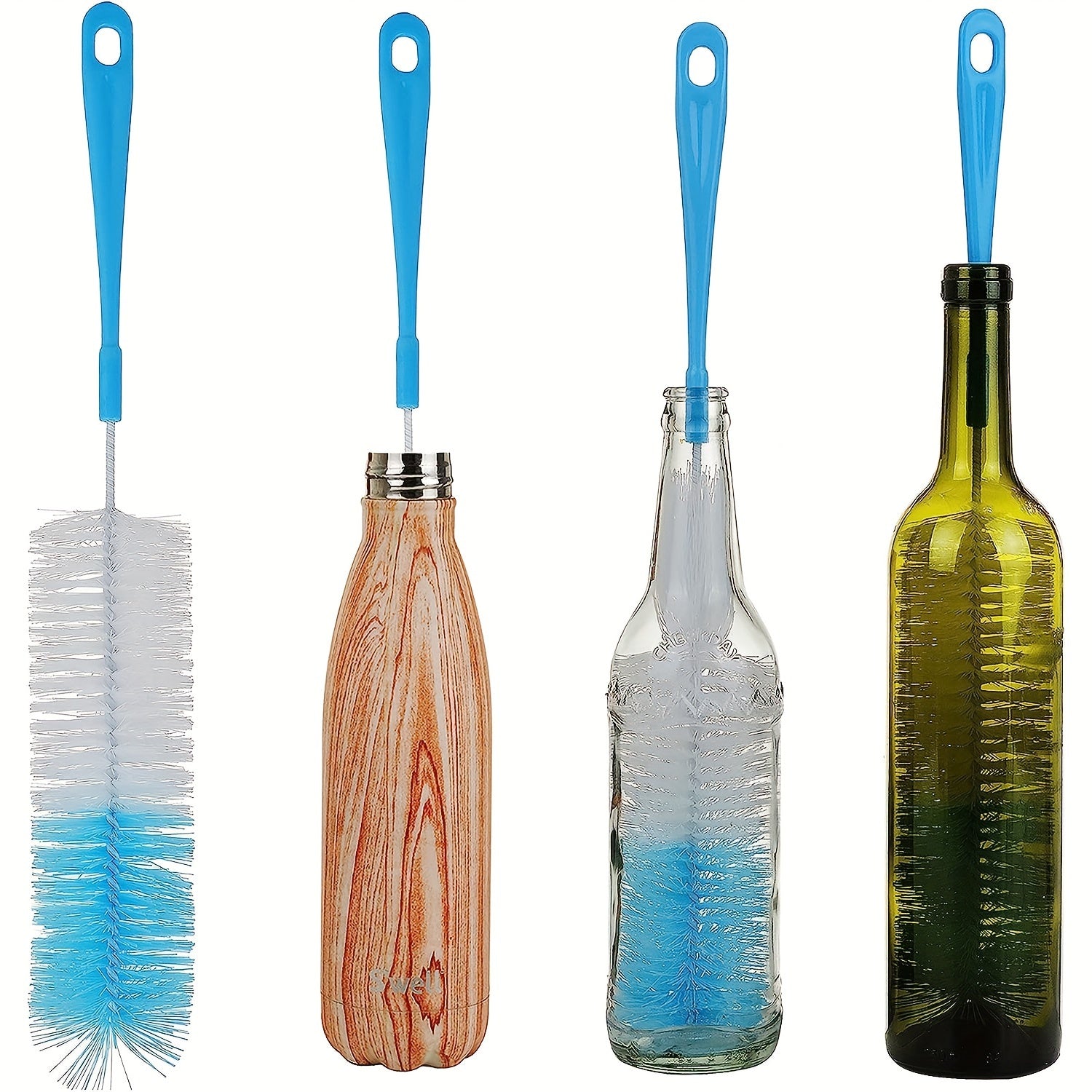 One Extra-Long Cleaning Brush, Designed for Cleaning Narrow-Neck Beer Bottles, Wine Bottles