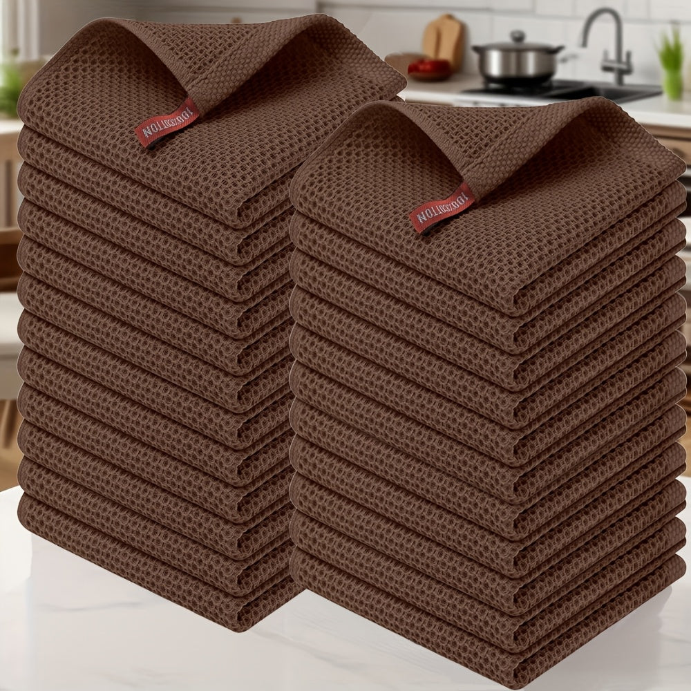 23\u002F24pcs 100% Cotton Waffle Weave Kitchen Dish Cloths, Ultra Soft Absorbent Quick Drying Dish Towels, 12 X 12 Inches, Great for Cooking, Cleaning And Wiping Hands, Halloween and Christmas Gifts