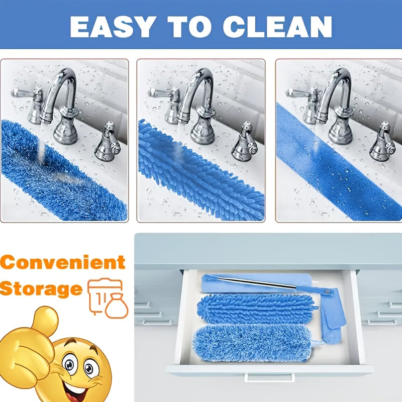 Extended Microfiber Brush for Cleaning Dust, Spider Webs, And Hard-To- Areas in The Home